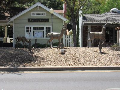 Downtown Art Deer Family Bronze Sculpture by Evelyn Davis on Monterey
