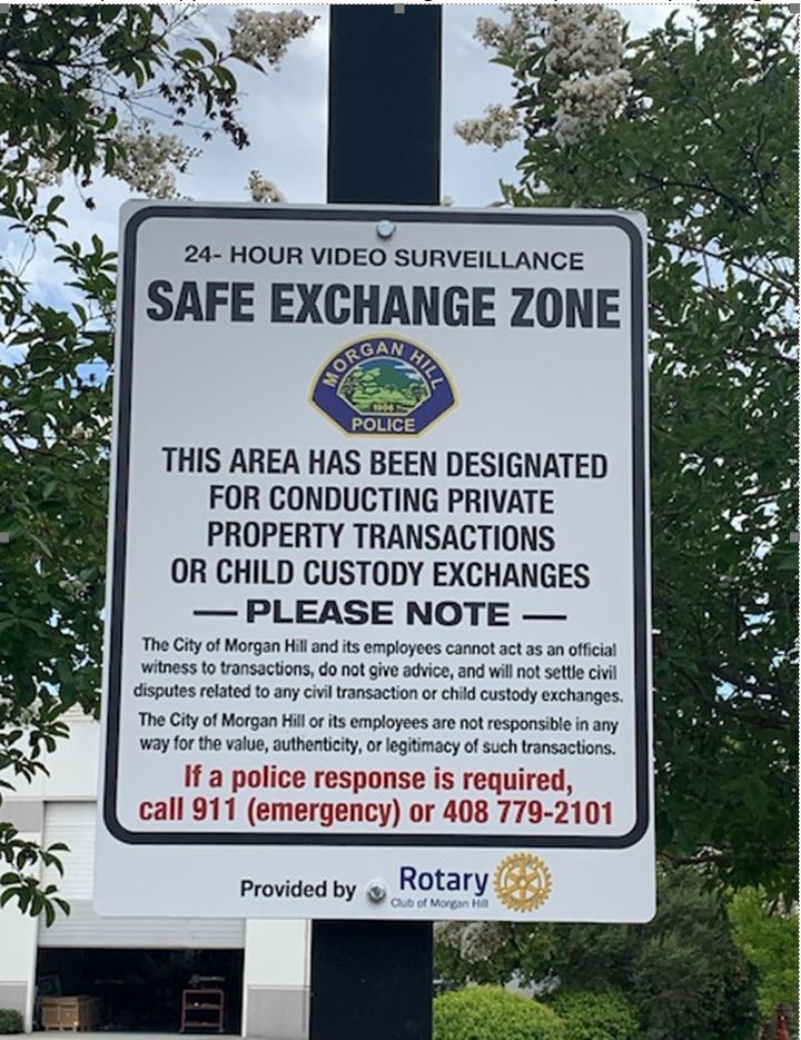 Safe Exchange Zone Sign
