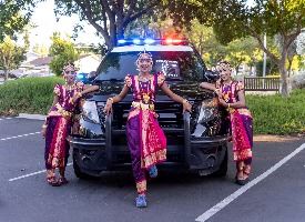 National Night Out with Dancers and Squad Car