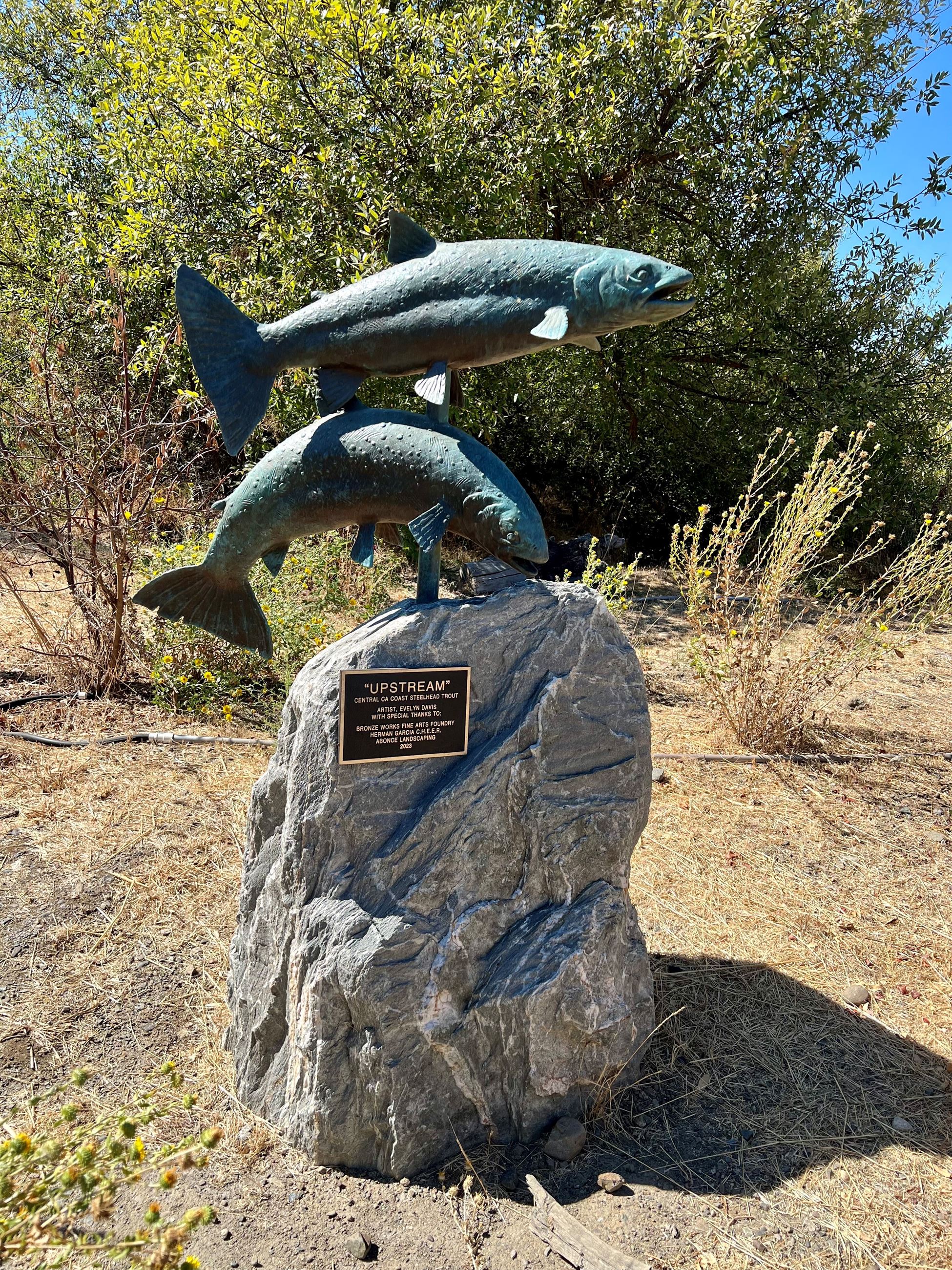 Upstream Salmon Downtown Sculpture
