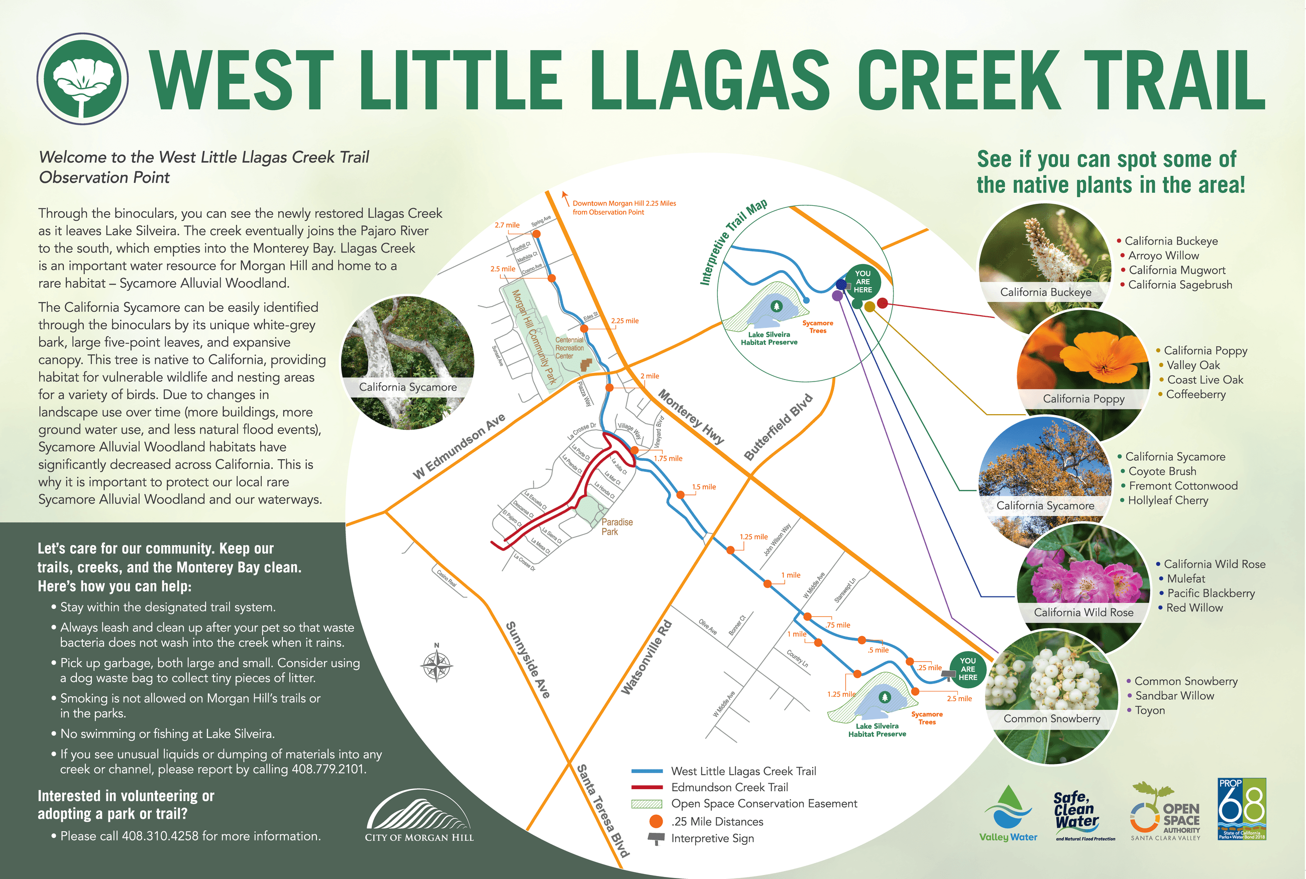 West Little Llagas CreekTrail Sign