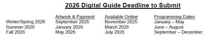 Recreation Ad Schedule