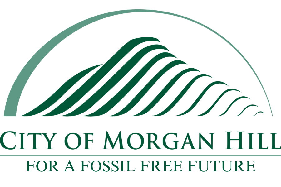 City of Morgan Hill Logo with Fossil Free Future Text